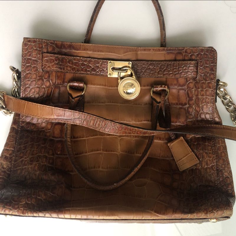 Bolsa Michael Kors Original Croco Edi o Especial Bolsa de Ombro