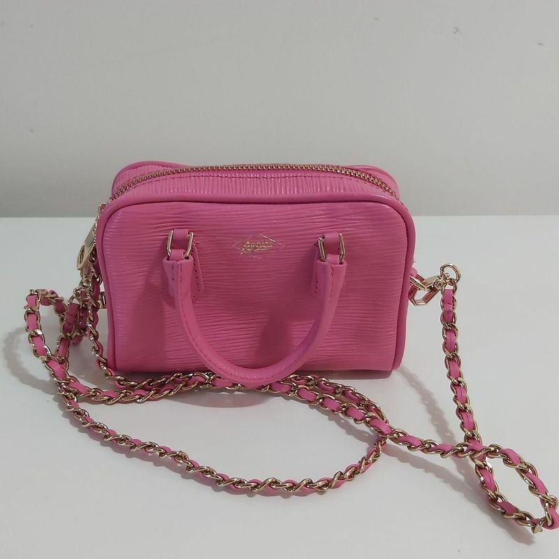 Bolsa Mini Bag Rosa Couro L via Arezzo Bolsa de m o Feminina Arezzo Nunca Usado 96444414 enjoei