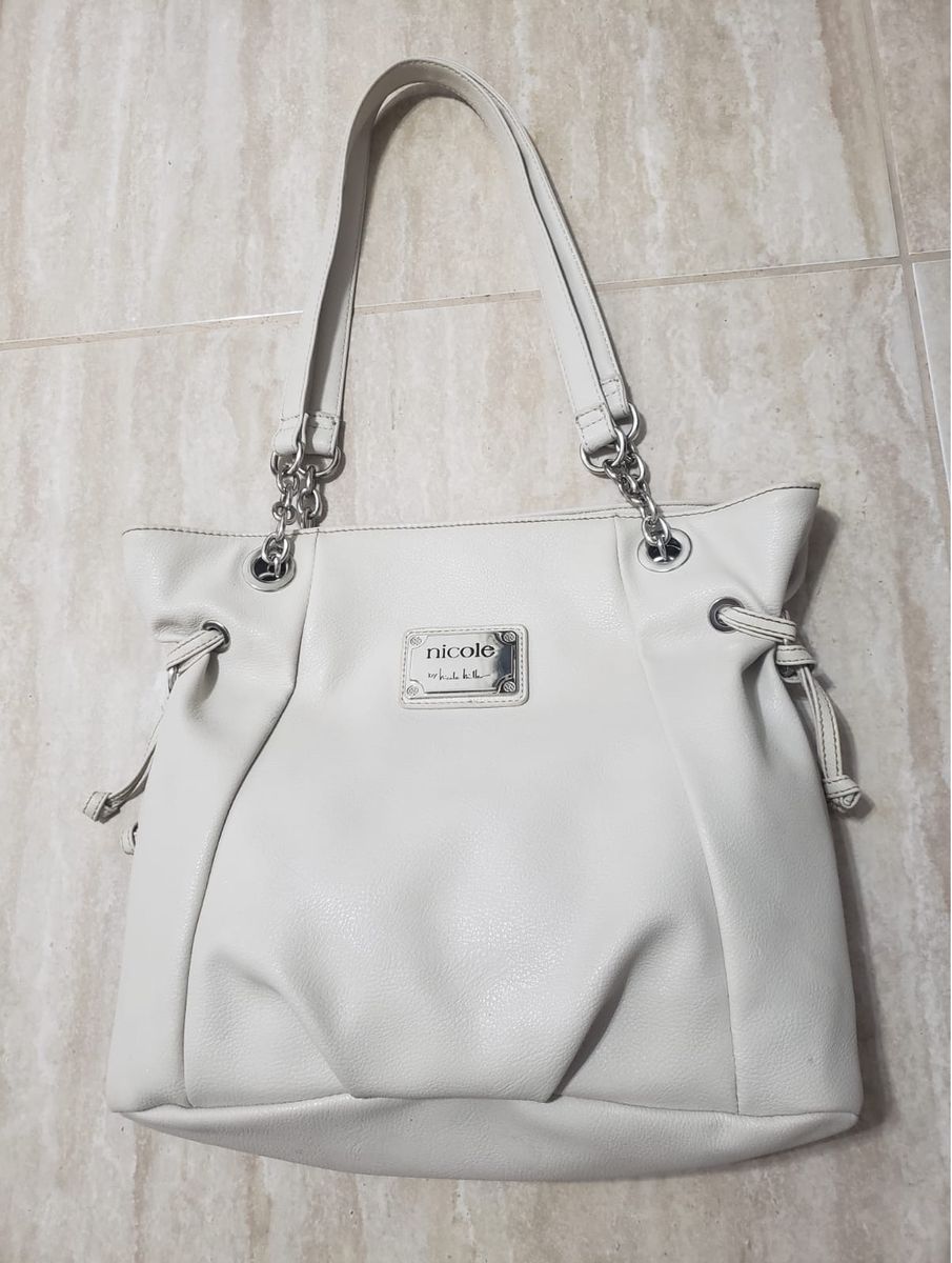 Tote Bolsa Nicole Miller Nicole Miller New York Cutout White Faux