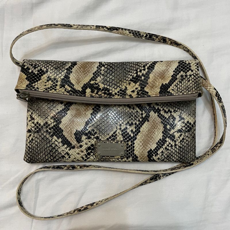 Bolsa Nine West Animal Print 2 em 1 Bolsa de Ombro Feminina Nine