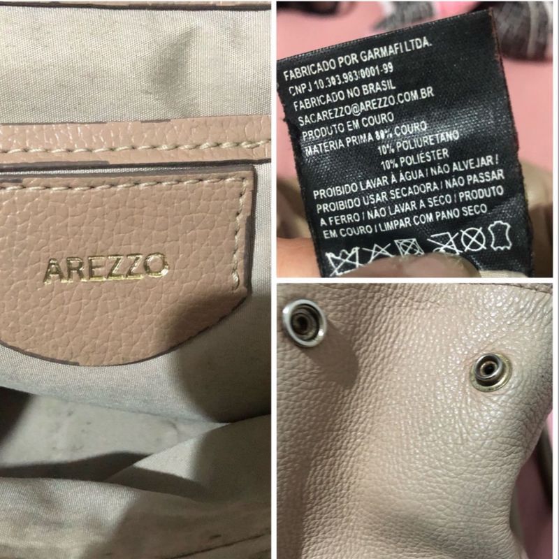 Bolsa Nude Couro Arezzo Bolsa de Ombro Feminina Arezzo Usado