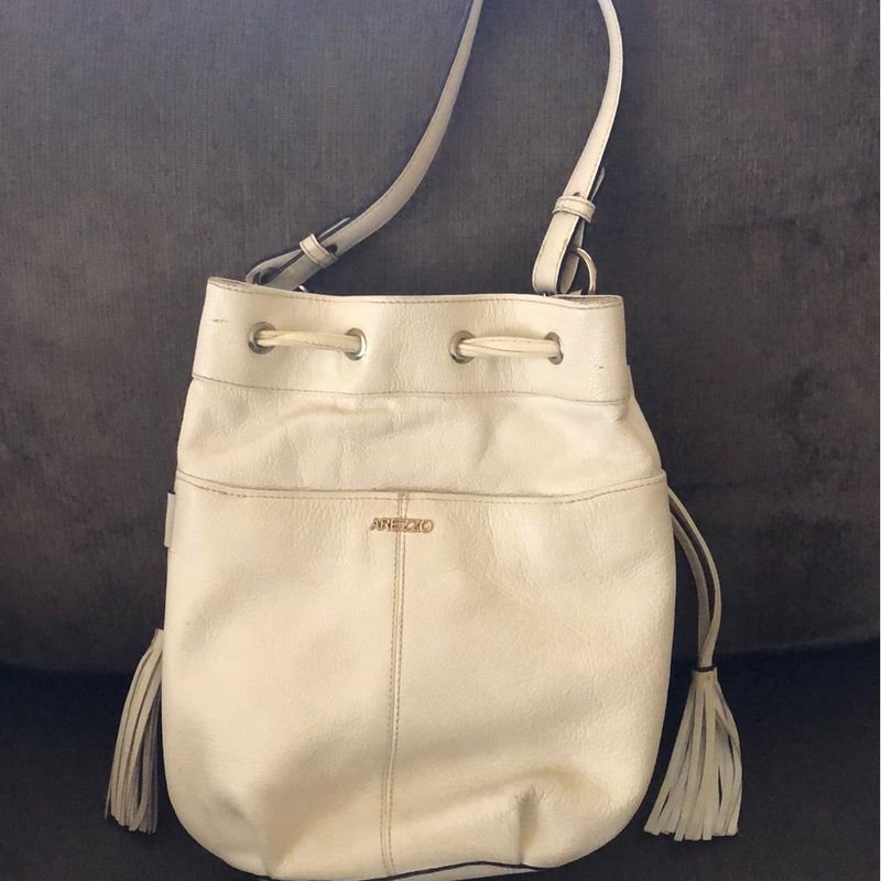 Bolsa Off White Couro Leg timo Arezzo Bolsa de Ombro Feminina