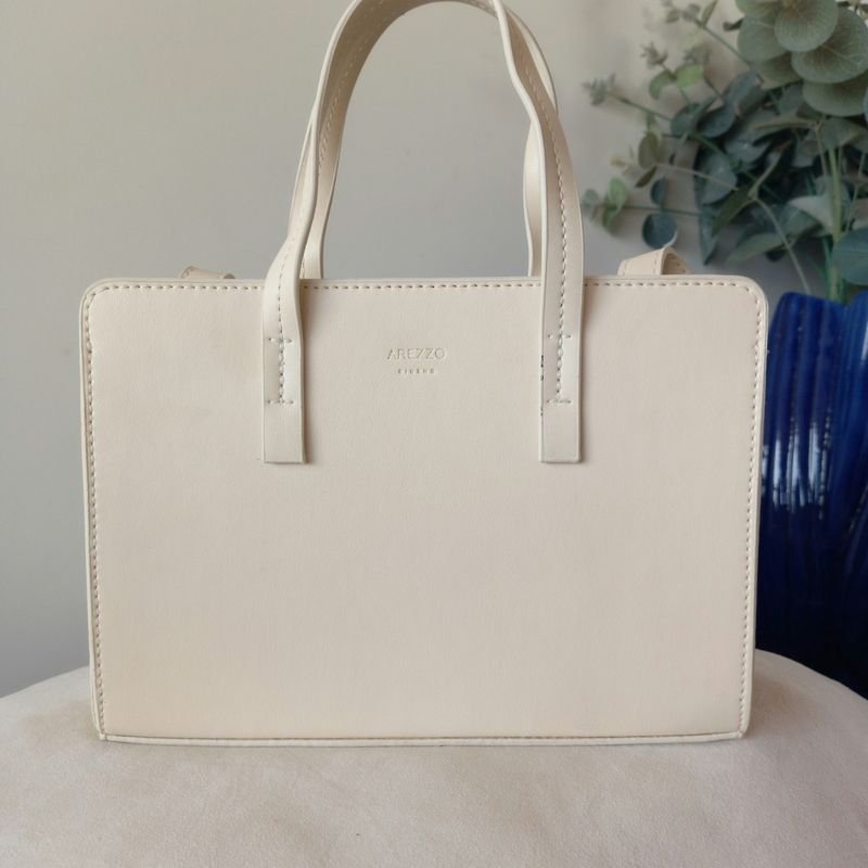 Bolsa Off White Isis Pequena Arezzo Bolsa de Ombro Feminina