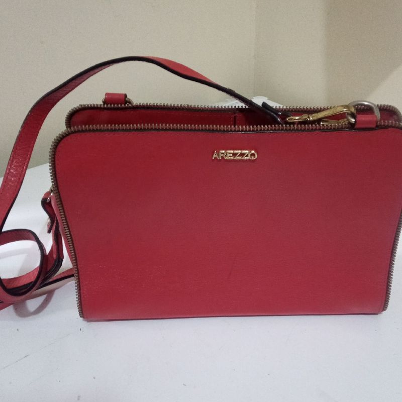 Bolsa Original Arezzo Vermelha Bolsa de Ombro Feminina Arezzo