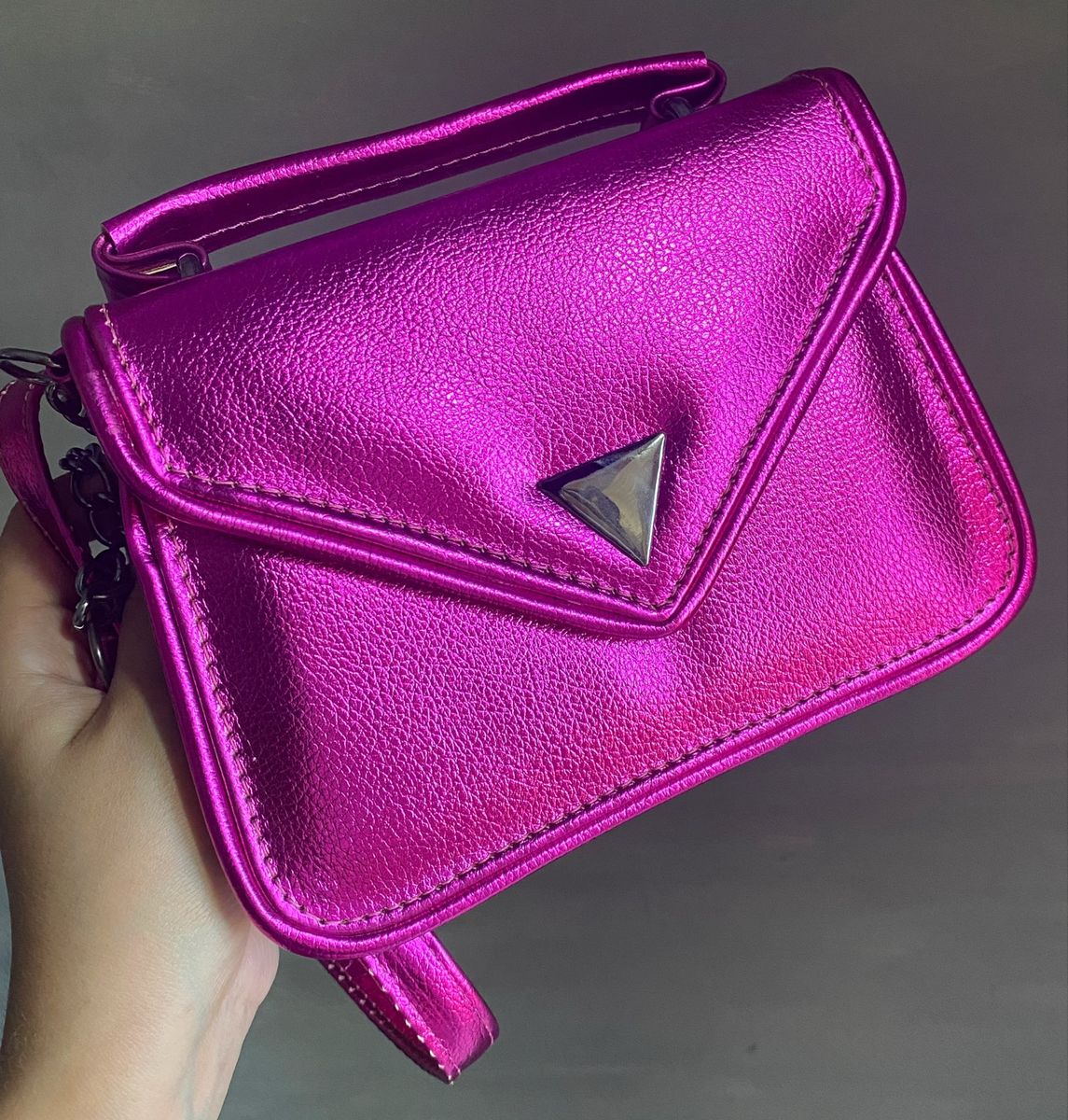 Bolsa Pink Metalizada Balada | Bolsa de Ombro Feminina Nunca Usado ...