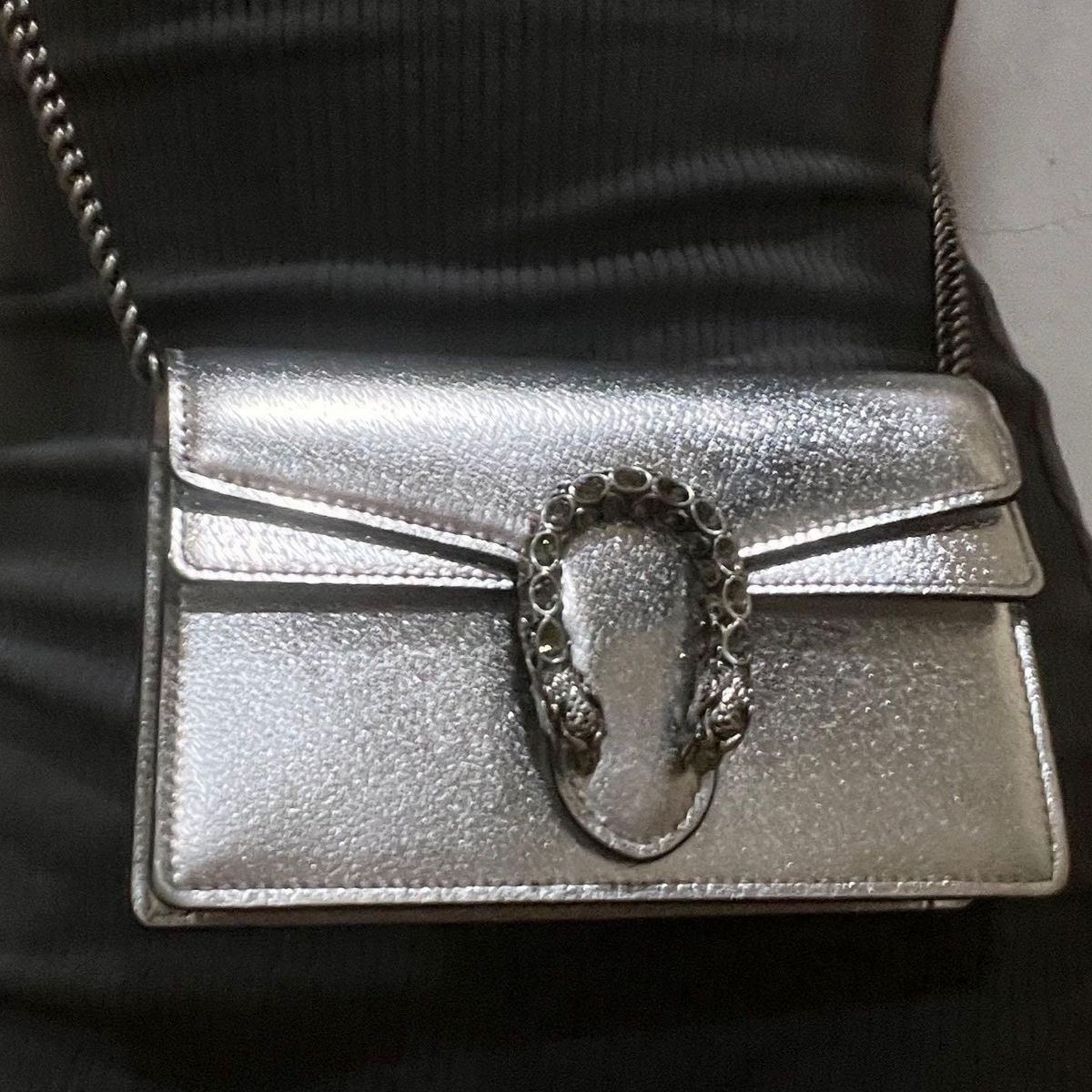 Bolsa Gucci Mini Prata Metalizado