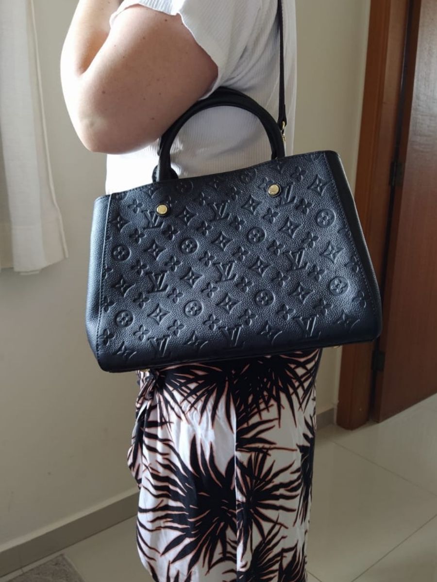Bolsa Preta Louis Vuitton Montaigne- Primeira Linha - Linha Italiana ...