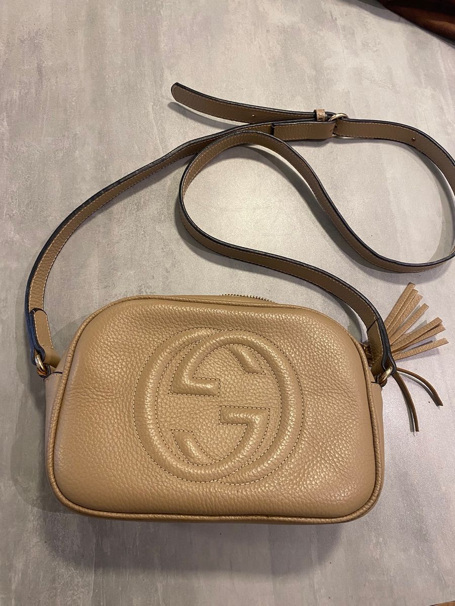 Bolsa Tiracolo Gucci Soho Disco Bege Original - ABSD5