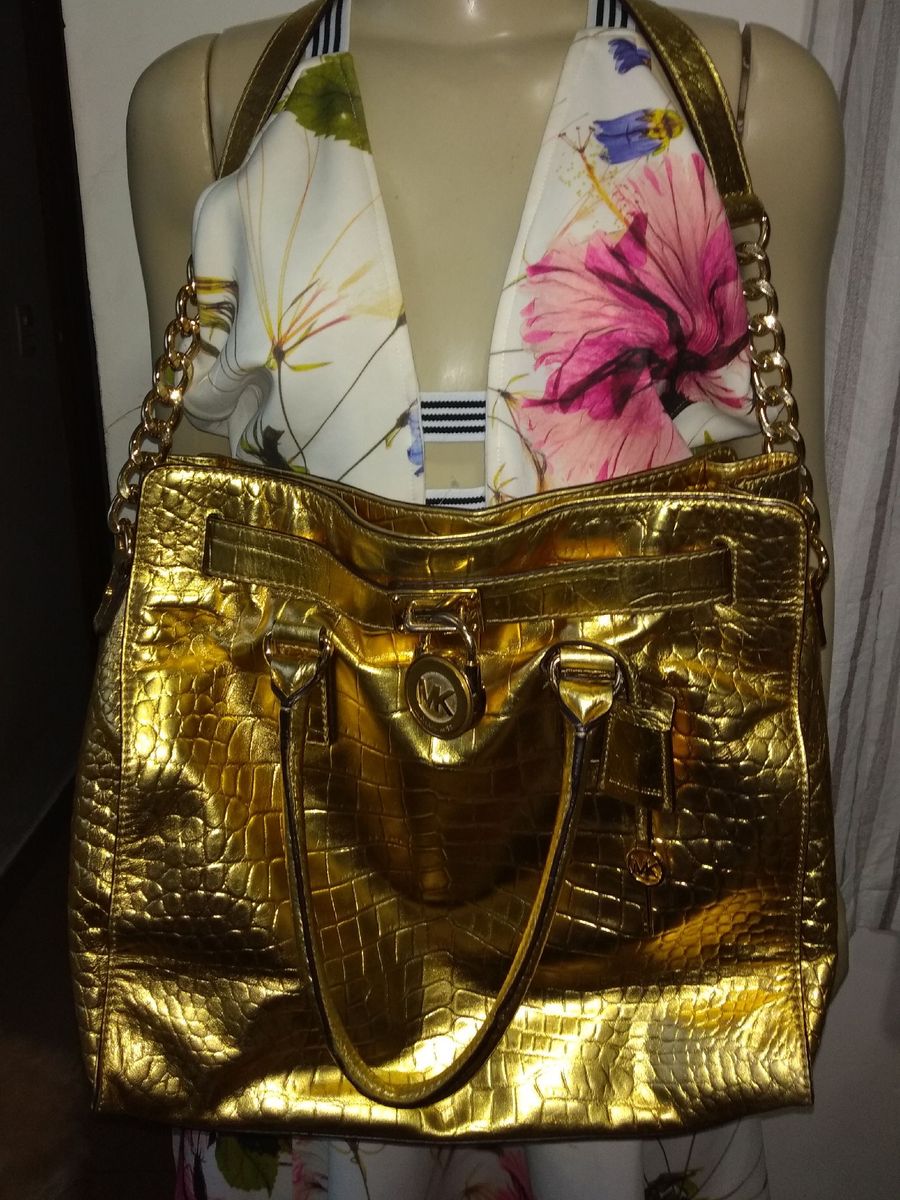 bolsa dourada michael kors original - ombro michael-kors