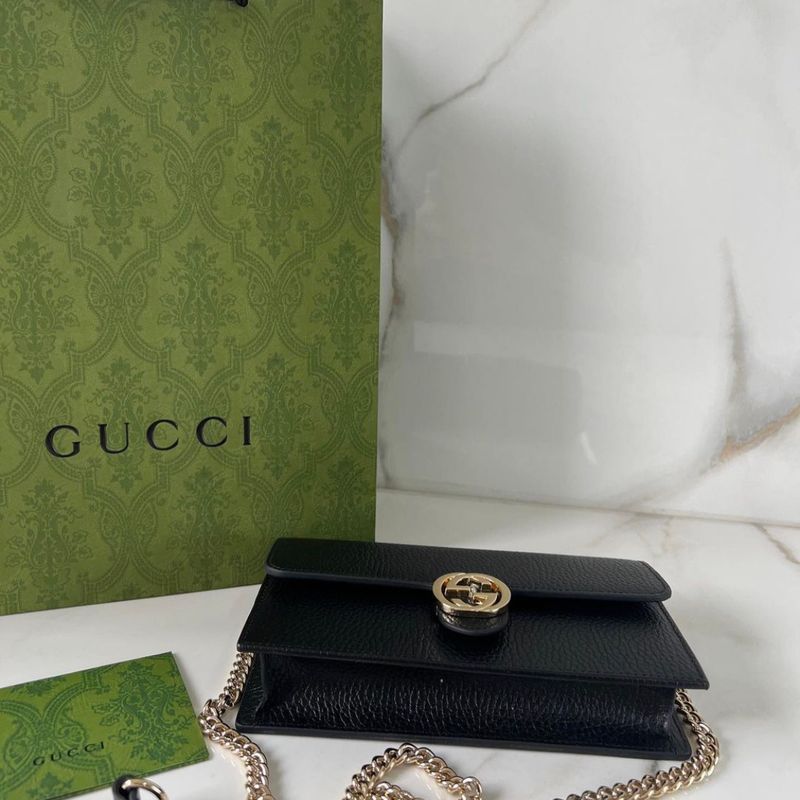 Bolsa Gucci Interlocking Preta, Original | Bolsa de Ombro Feminina Gucci  Usado 89903759 | enjoei
