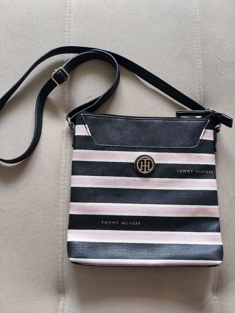 Bolsa Tommy Hilfiger Web Loop Xbody Geo Rosa - Compre Agora