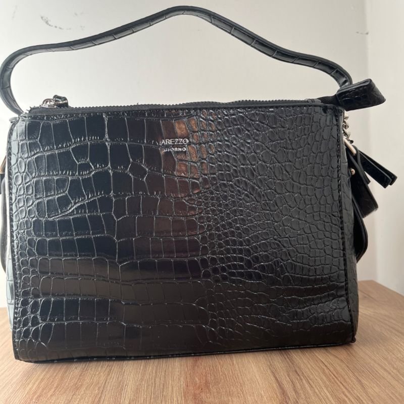 Bolsa Tote M dica Croco Arezzo Bolsa de Ombro Feminina Arezzo