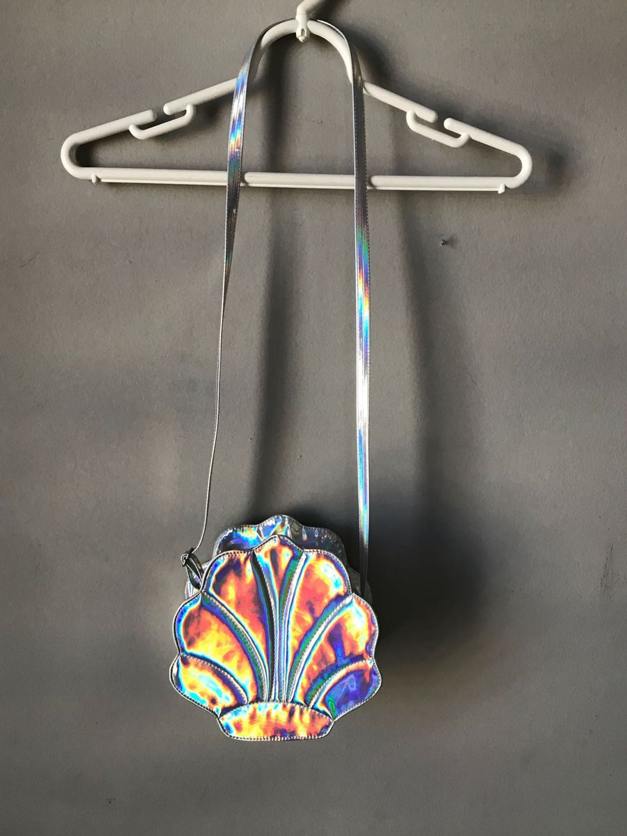 bolsa transpassada concha holográfica - menina importada