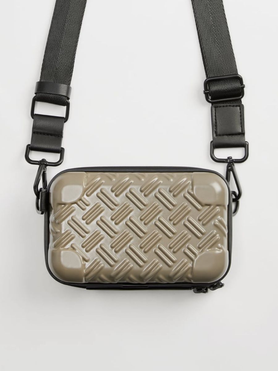 Bolsa Pecho Hombre Bolsa Cruzada Rígida De Poliéster ZARA Para Hombre  Color Gris Oscuro Bolso Pecho Hombre