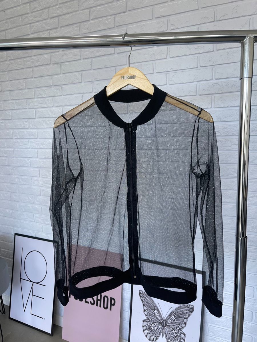 Casaco best sale bomber transparente