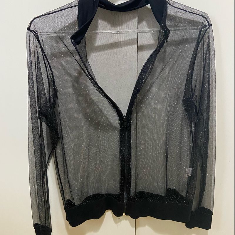 Bomber transparente sale com brilho