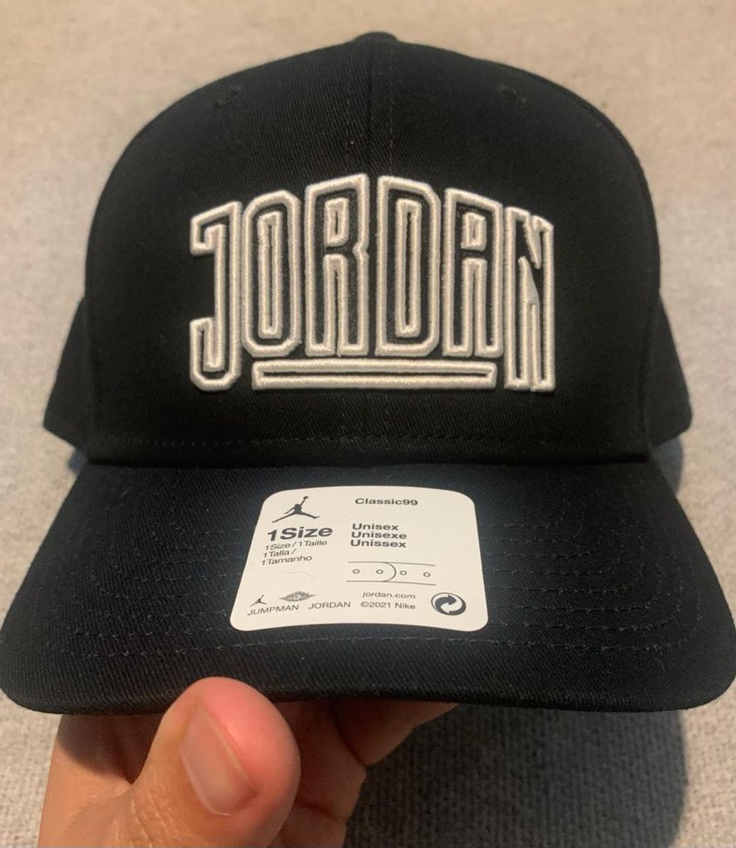 Boné Air Jordan Letreiro Black 100% Original 76191878 | enjoei