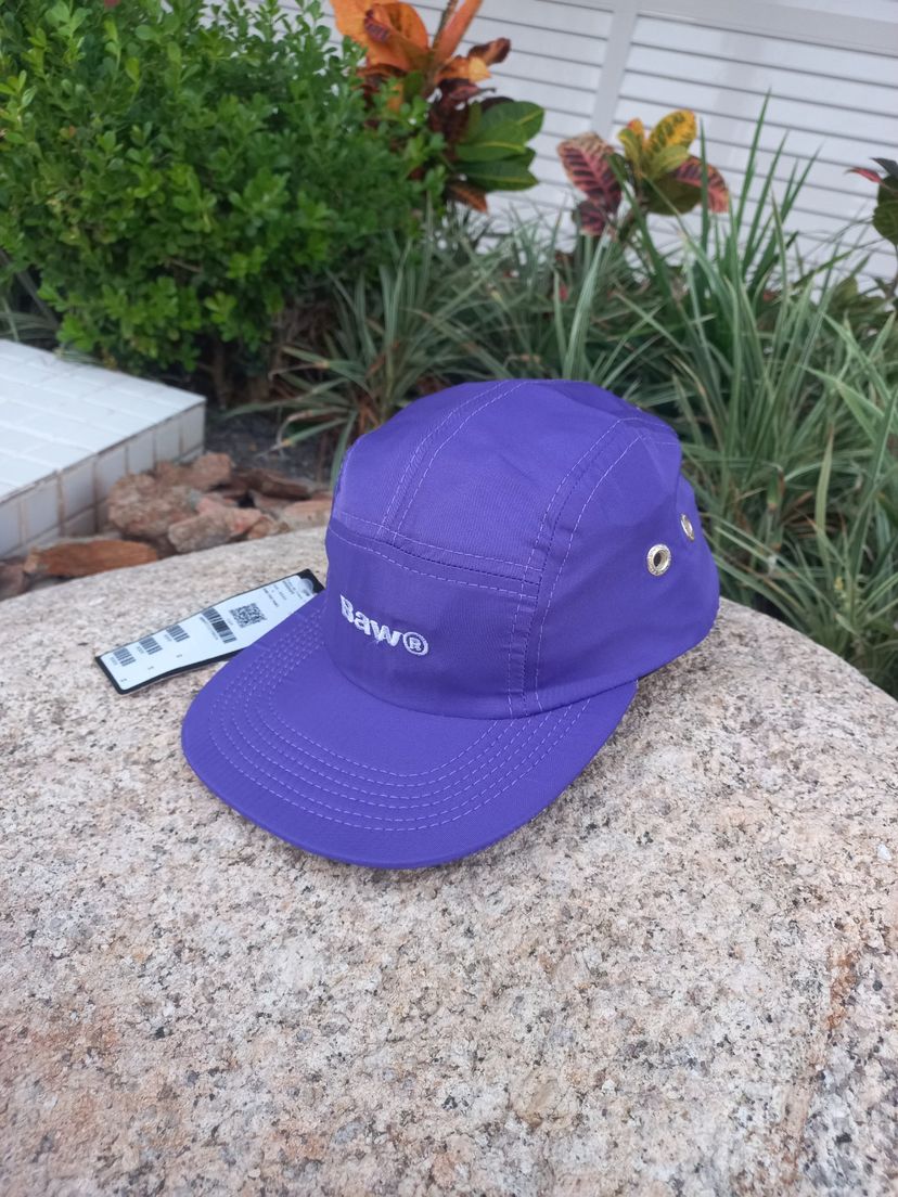 Boné Baw Clothing 5 Panel Script Purple Roxo Logo Bordado Tactel Aba ...