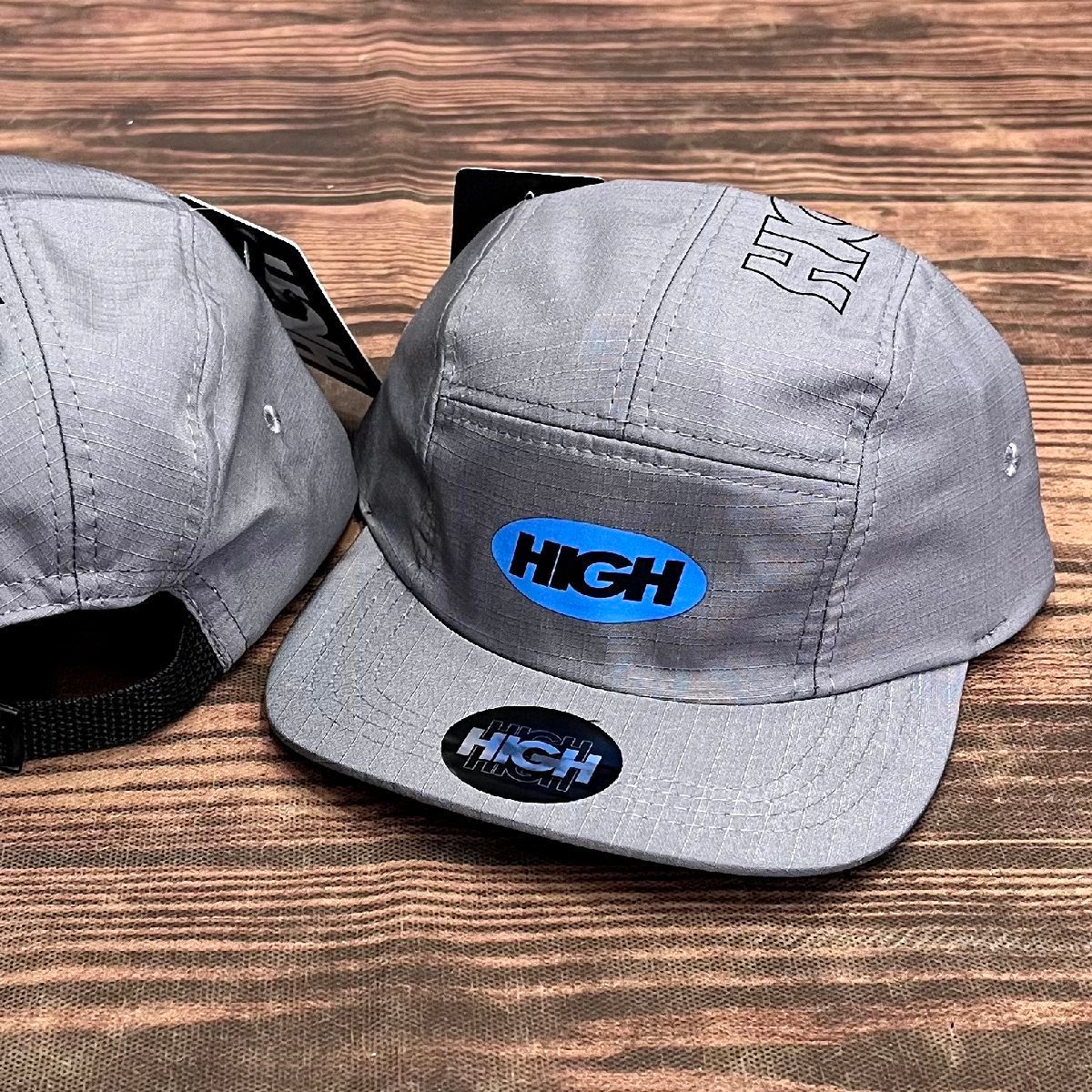 Boné Five Panel High Cinza Logo Silk Aba Reta Ajuste Strapbak Exclusivo ...