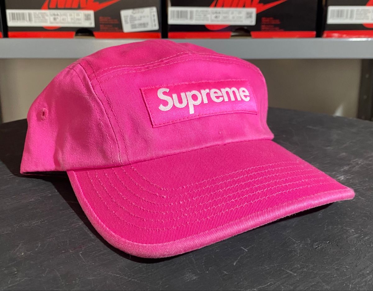 Boné Supreme Washed Chino Twill Camp Pink Original | Supreme Nunca