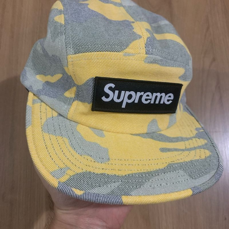 Bone Supreme Washed Out Camo Camp Cap Yellow Camo 95074263 | enjoei