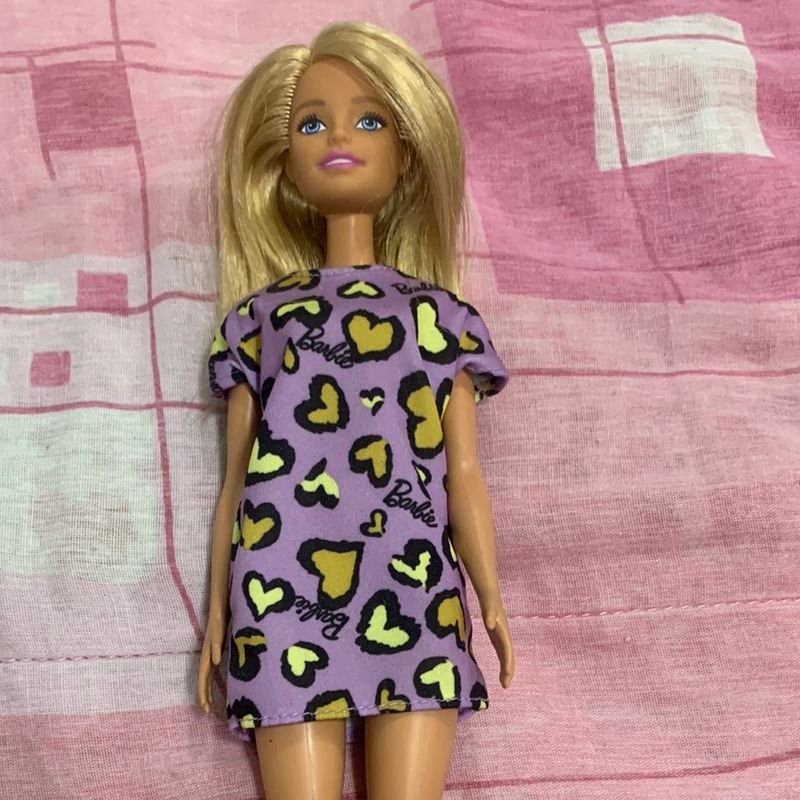 Roupa Da Barbie - Vestido Rosa Corações - Melhor Preço