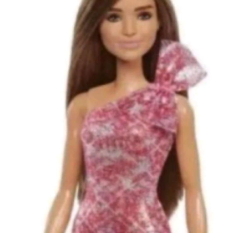 Boneca Barbie Vestido Glitter Morena T7580 - Original Mattel