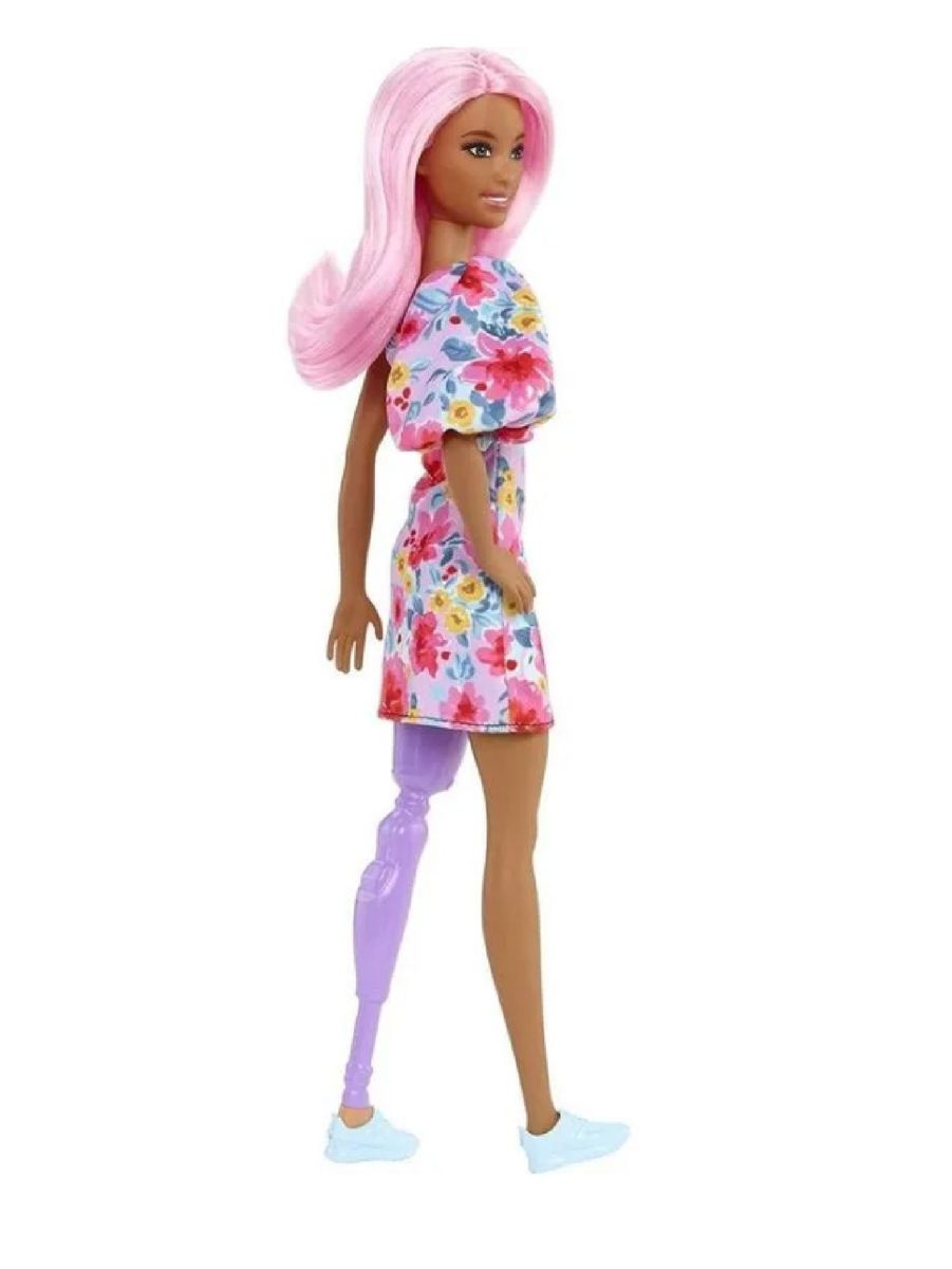 Boneca Barbie Fashionista com Prótese de Perna Cabelo Rosa | Brinquedo ...