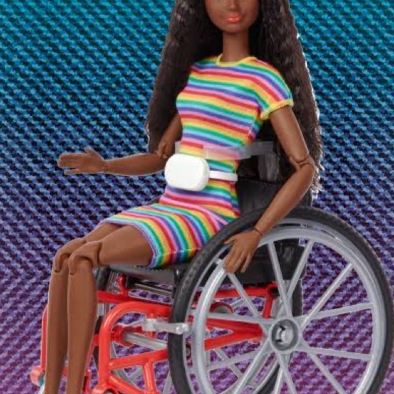 Boneca Barbie Original Negra Cadeirante C/ Cadeira De Rodas