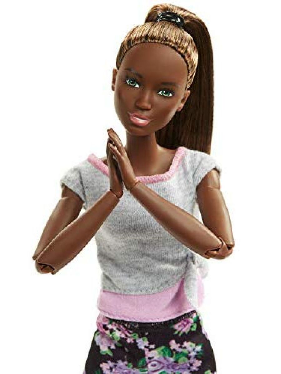 Barbie Nova Made To Move Aula De Yoga Negra Mattel Ftg80