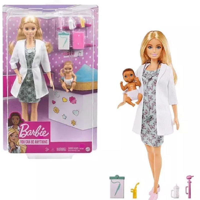 Barbie profissoes conjunto pediatra negra