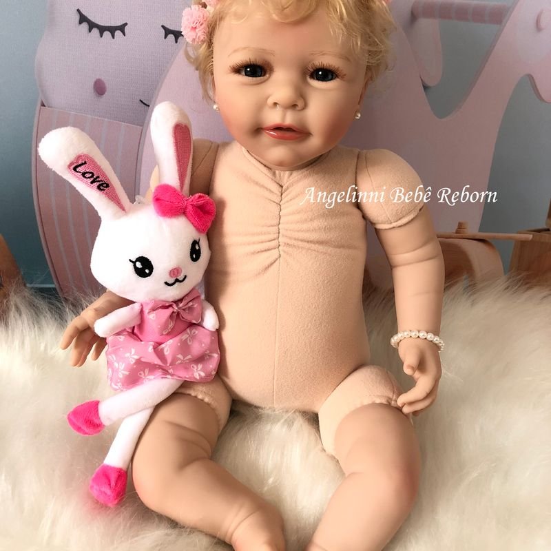 Bebê Reborn Realista Silicone, Boneca Banho, Loirinha