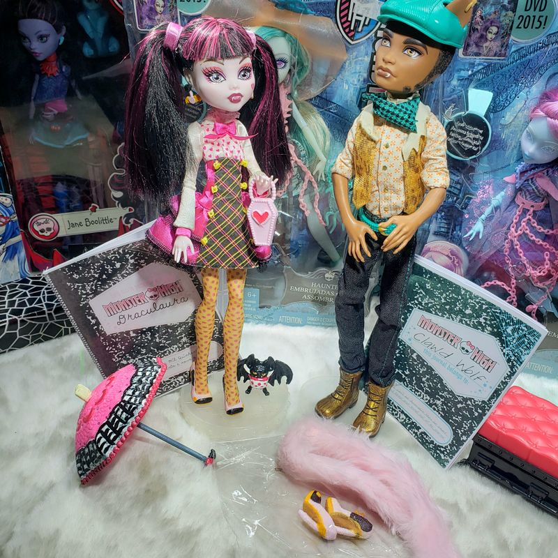 Boneca Monster High Draculaura e Clawd Wolf Brinquedo para Bebês