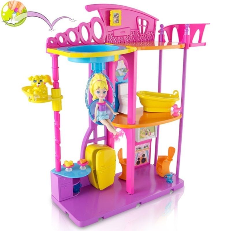 Polly Pocket Salão de Jogos, Cola e Descola, Usada