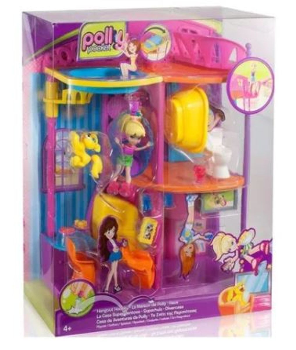 Boneca Polly Pocket - Sala de Jogos Cola e Descola - Mattel Usado