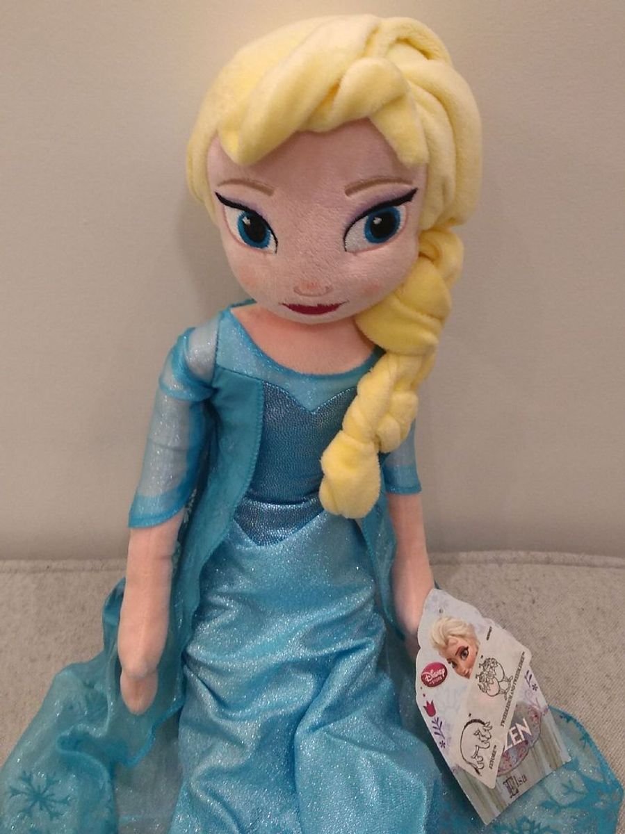 Boneca Elsa Frozen Pelúcia 50cm Disney