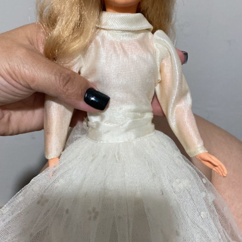 Roupa para barbie (vestido com chápeu e sapato)