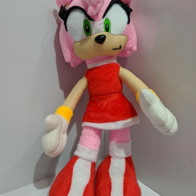 Boneca De Pelúcia Amy Rose Da Turma Do Sonic 35 Cm