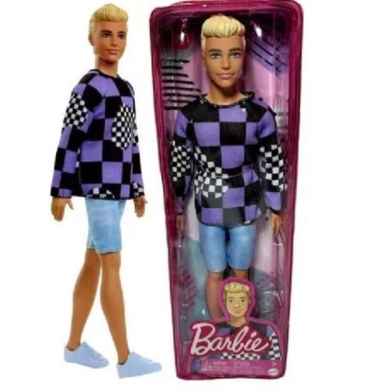 Boneco Ken Fashionista Estiloso Namorado Barbie Cabelos Longos