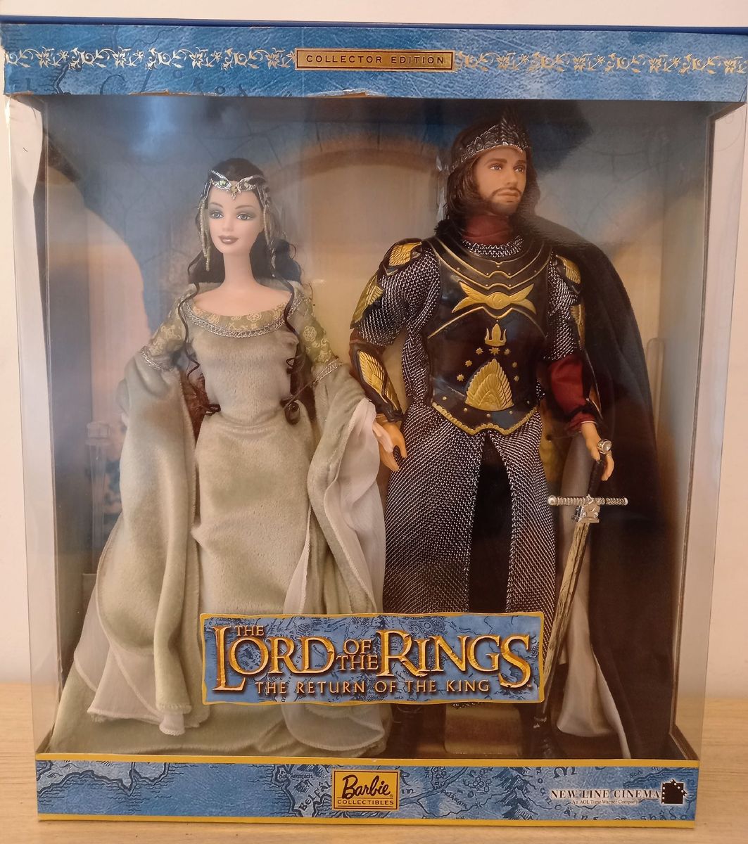 Bonecos Barbie Collector Arwen e Aragorn | Brinquedo Mattel Usado