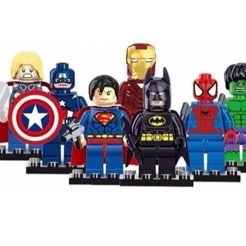 Kit 20 Bonecos Super Herois Marvel Dc E Outros Montar