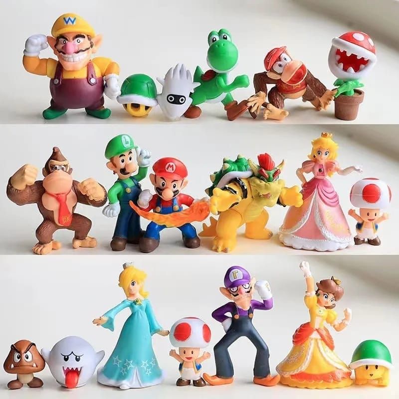 Chaveiro Super Mario Bros  Mario, Luigi, Princesa Peach, Bowser, Yoshi e  Donkey Kong