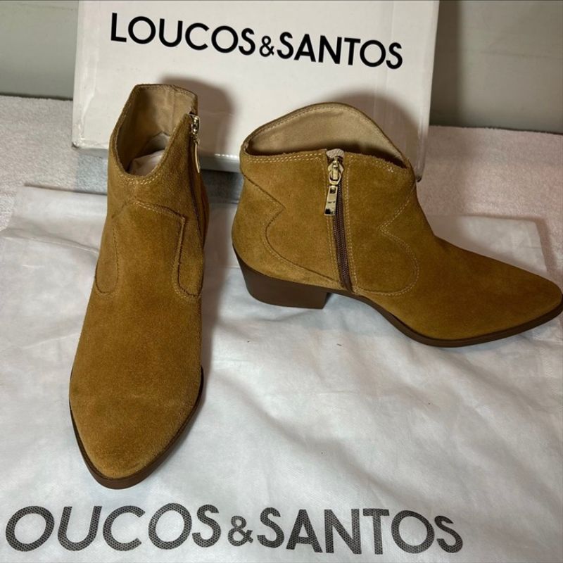 Bota loucos & santos best sale cano curto com cadarço feminina