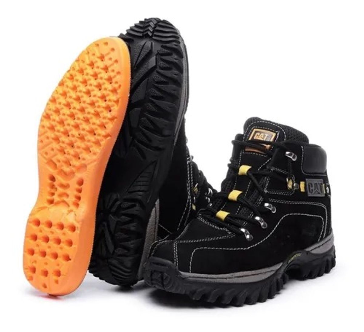 Bota Caterpillar Masculina Em Couro Com Palmilha Em Gel Macia