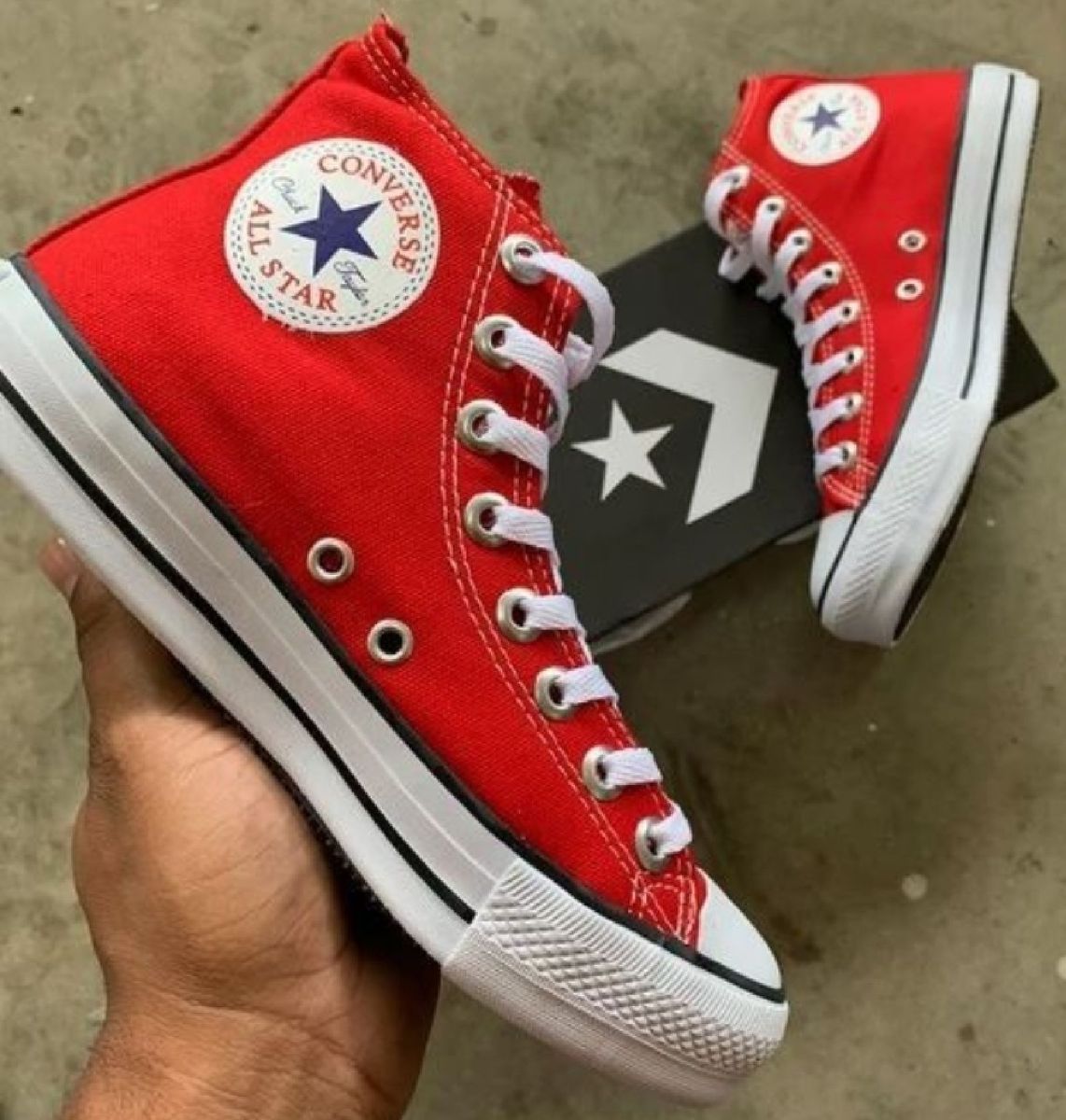 all star bota vermelho