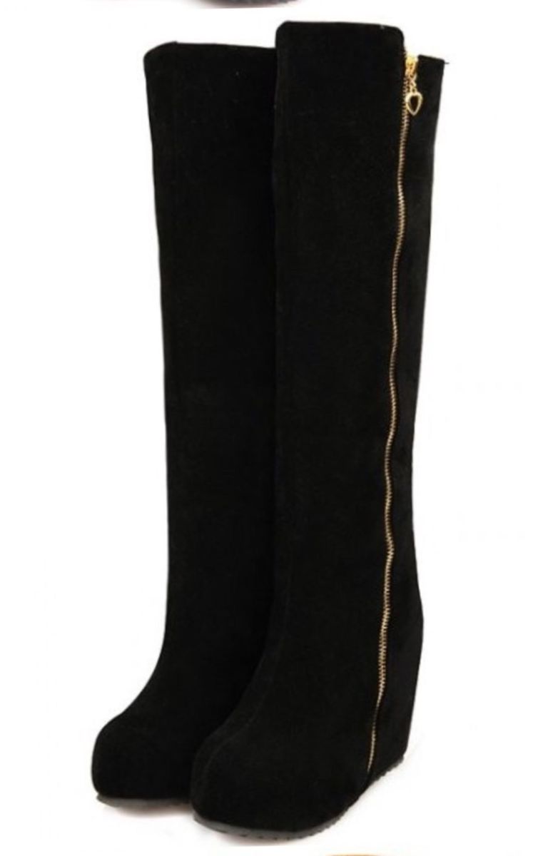 bota anabela cano alto