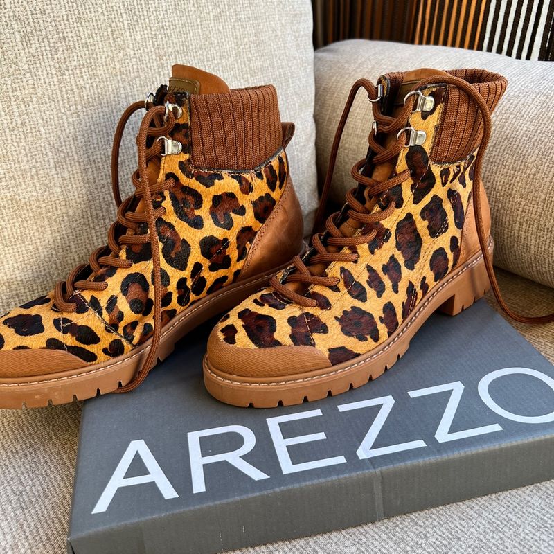 Bota Arezzo Animal Print On a Pelos Desejo Coturno Esgotada No Site Bota Feminina Arezzo Nunca Usado 88638677 enjoei