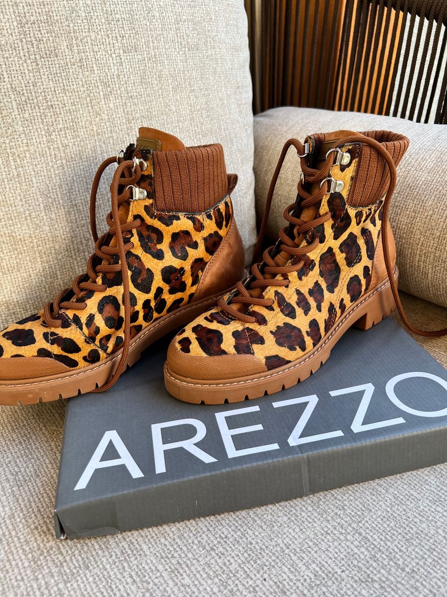 Bota Arezzo Animal Print On a Pelos Desejo Coturno Esgotada No Site Bota Feminina Arezzo Nunca Usado 88638677 enjoei