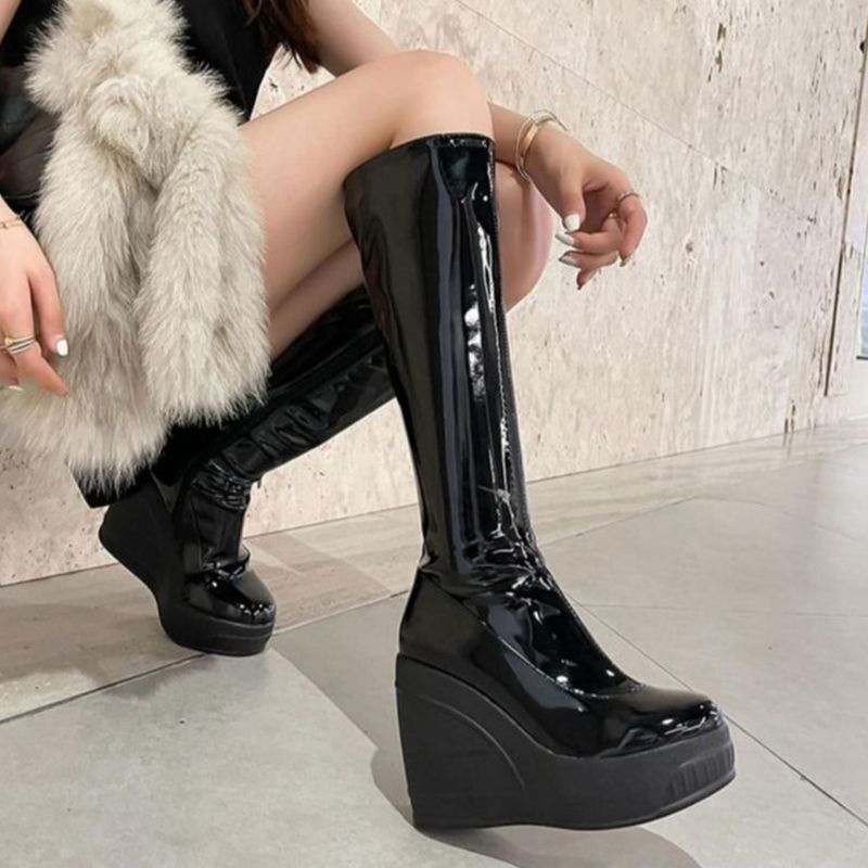 Bota Preta Verniz Arezzo Bota Arezzo Original Preta Verniz Cano Longo  Felipa 34 Arezzo