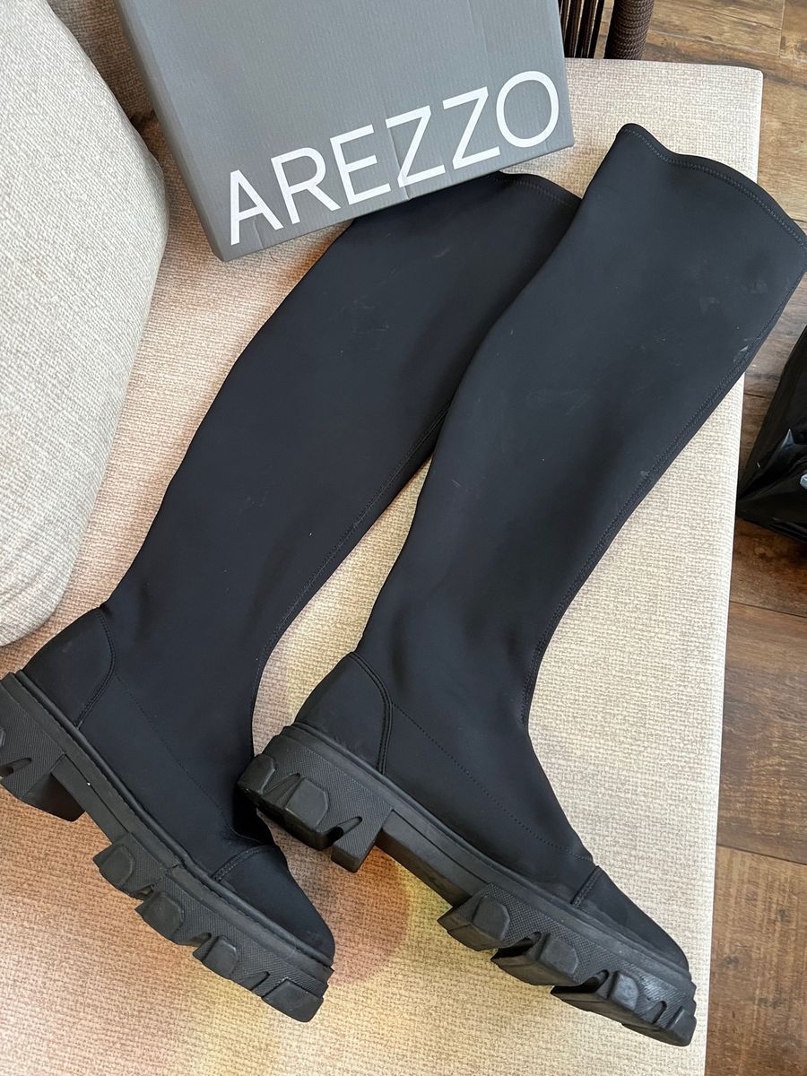 Bota Over The Knee Tratorada Arezzo Bota Preta Over Knee Bota Over